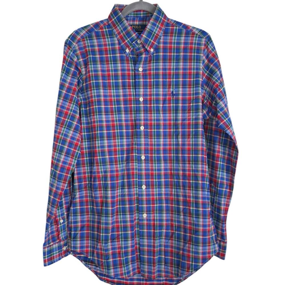 Polo Ralph Lauren Performance Oxford Shirt size S, Blue Multi Plaid | NEW $138 - Picture 2 of 3